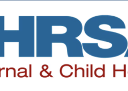 The logo of the Health Resources & Services Administration, Maternal and Child Health Bureau, with a stylized icon of a mother holding a child at left.